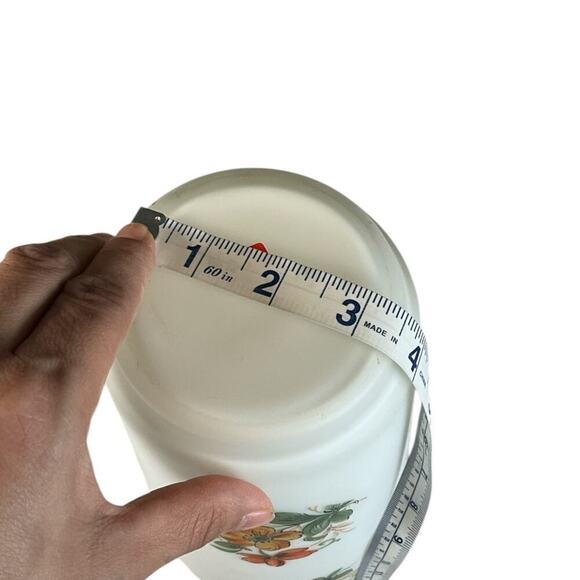 Satin Red Glass Vase Made in Italy Beautiful Floral Print Country Cottage - Picture 12 of 12